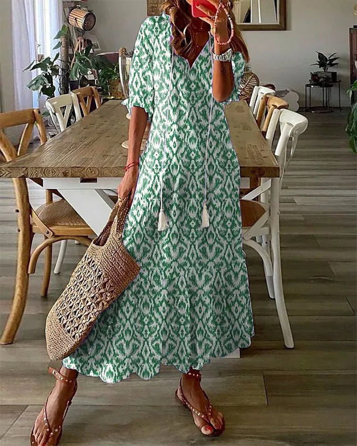 Solara Tassel A-line Midi Dress