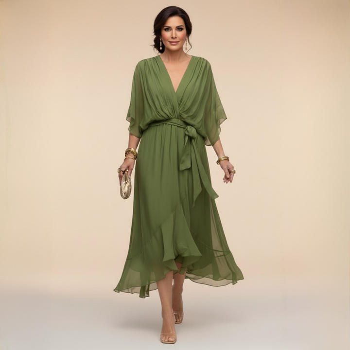 Caroline | Effortlessly Flattering Dress-Green
