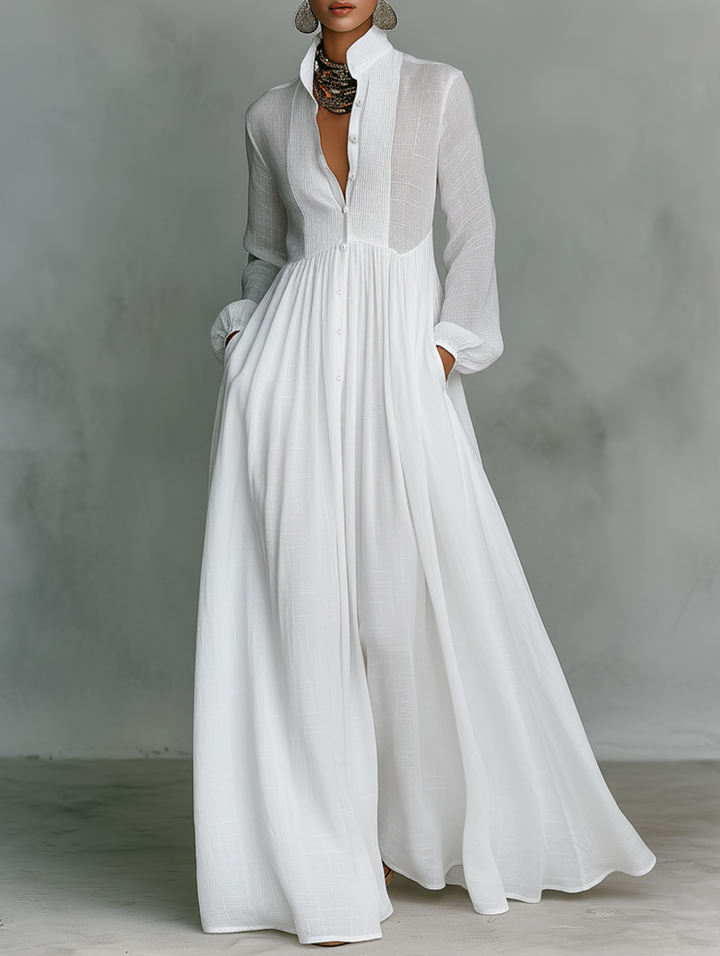 Bente | Flowing Button-Front Maxi Dress