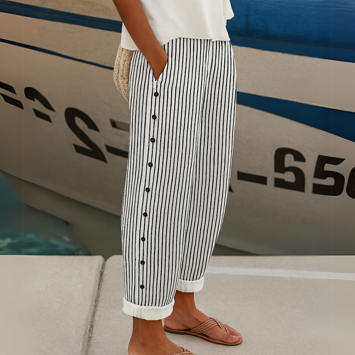 Lysa | Stylish Striped Button Pants