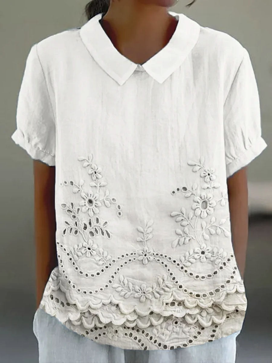 Judith | Floral Embroidered Shirt