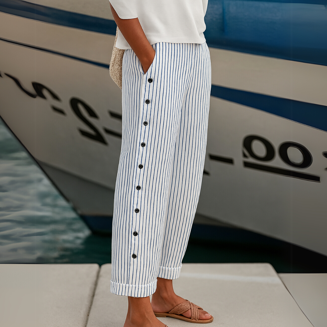 Lysa | Stylish Striped Button Pants