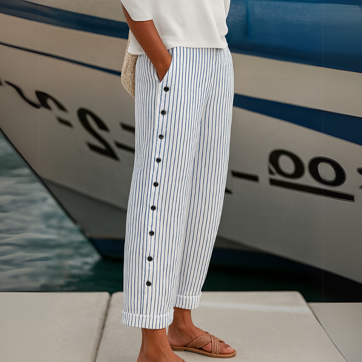 Lysa | Stylish Striped Button Pants