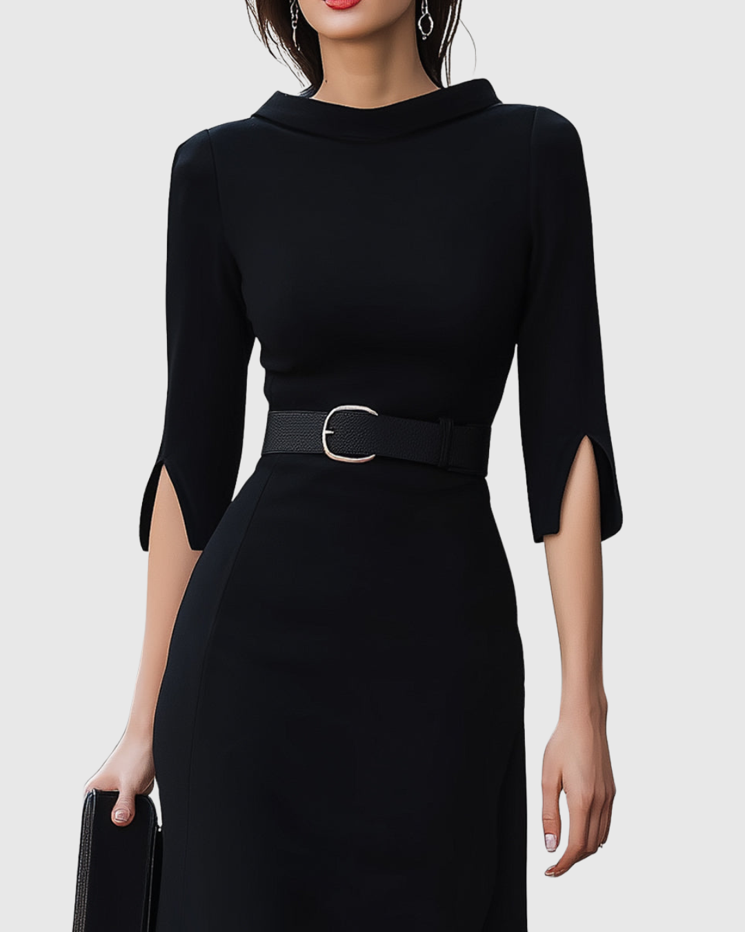 Elanyssah | Classic Black Midi Dress