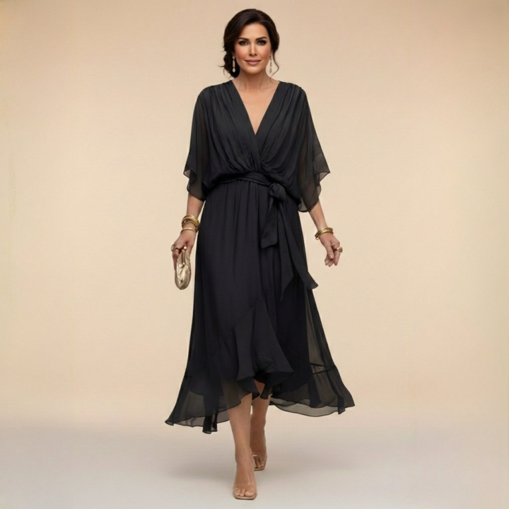 Caroline | Effortlessly Flattering Dress-Dark Purple