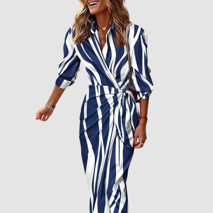 Serenity Striped Midi Dress