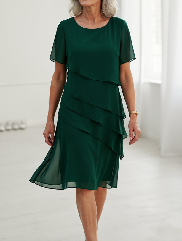 Helena | Elegant Comfort Ruffle Dress