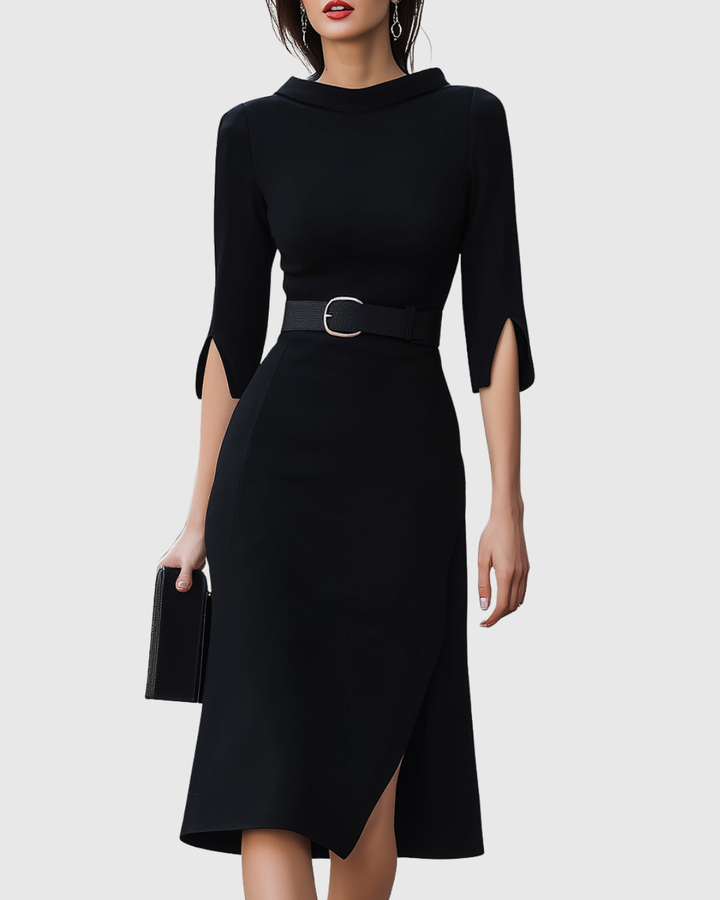 Elanyssah | Classic Black Midi Dress