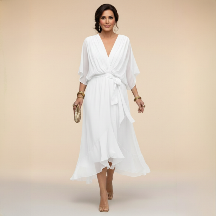 Caroline | Effortlessly Flattering Dress-Wine Red