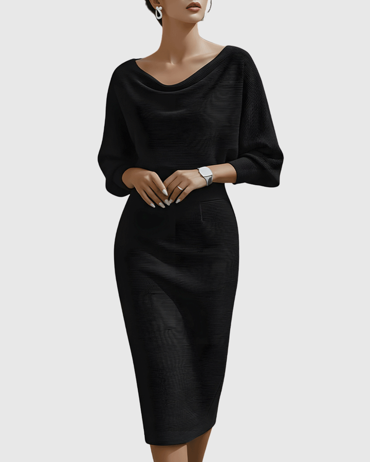 Lowenna | White Draped Batwing Midi Dress