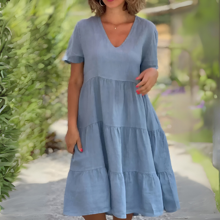 Lila V-Neck Loose Dress