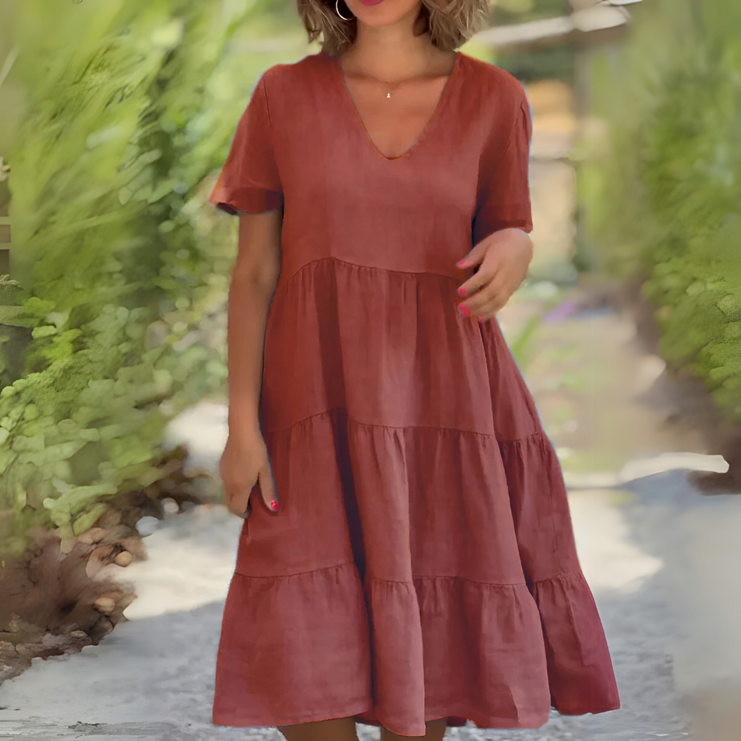 Lila V-Neck Loose Dress