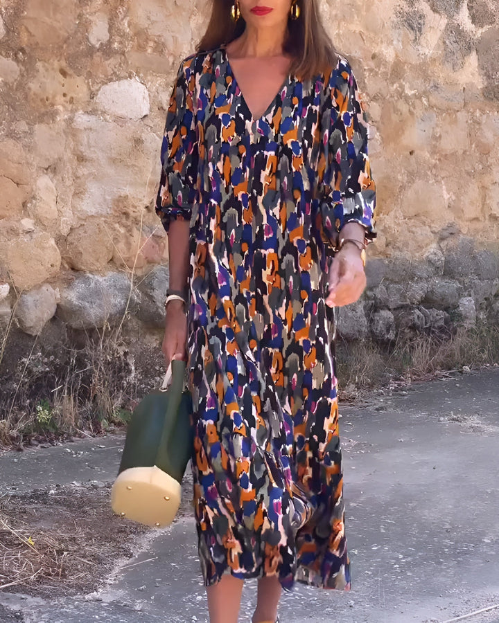 Nina Retro Printed Dress
