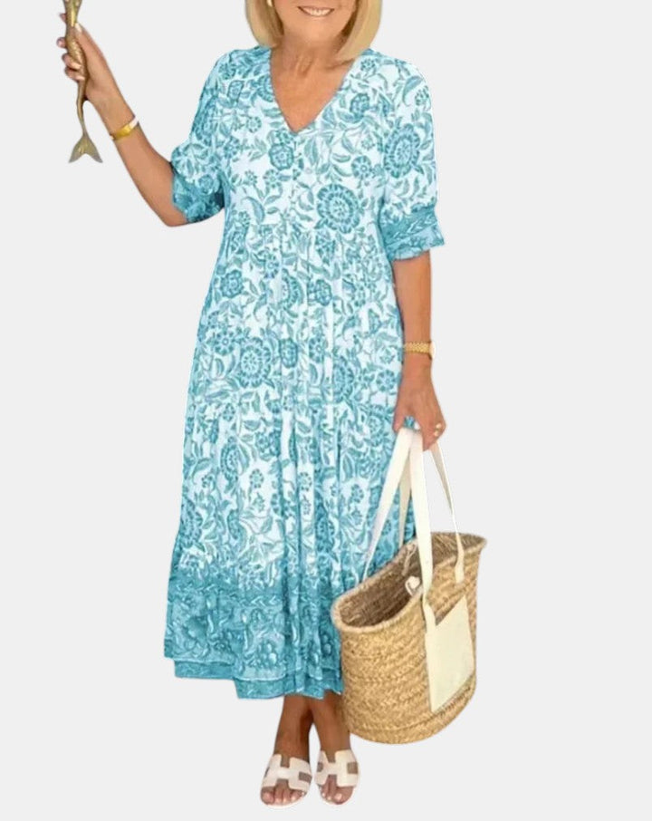 Madison | Elegant Floral Dress with V-Neck