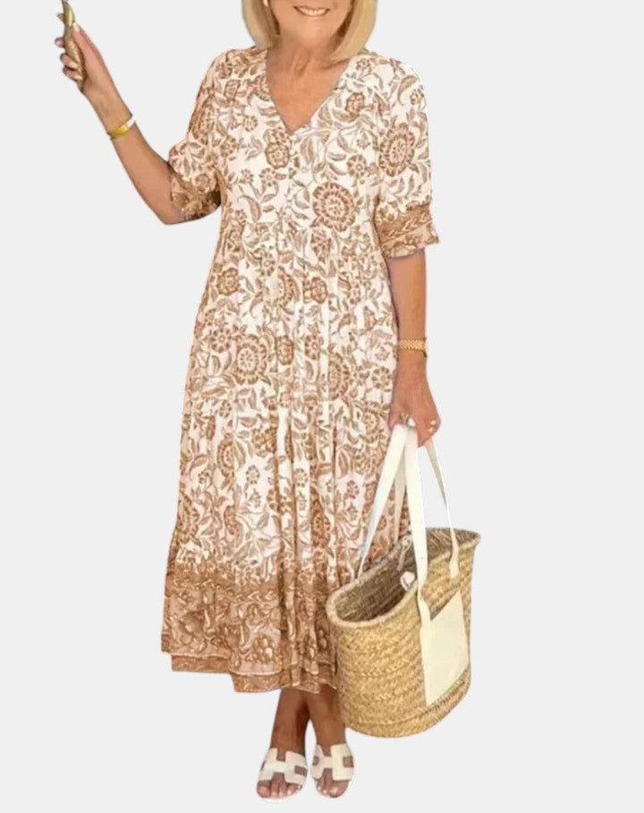 Madison | Elegant Floral Dress with V-Neck