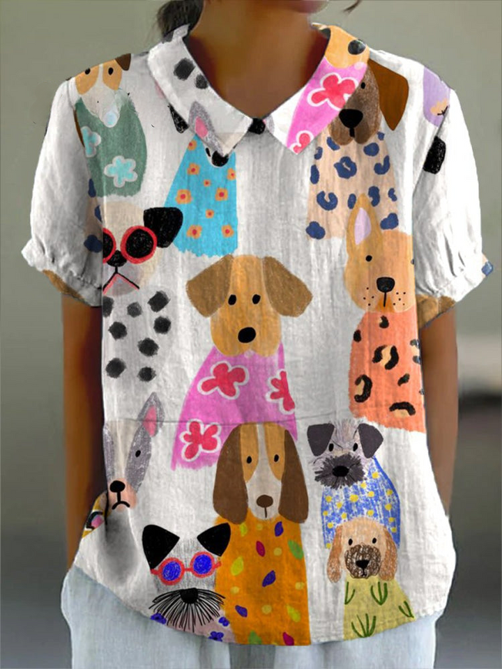 Ella | Dog Print Shirt