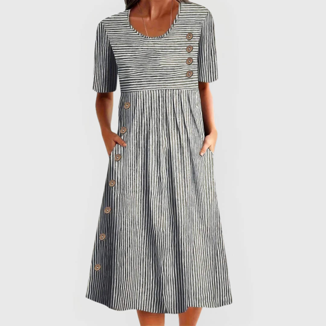Rhonda | Striped Midi Dress