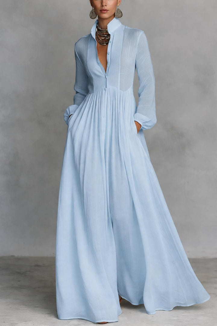 Bente | Flowing Button-Front Maxi Dress