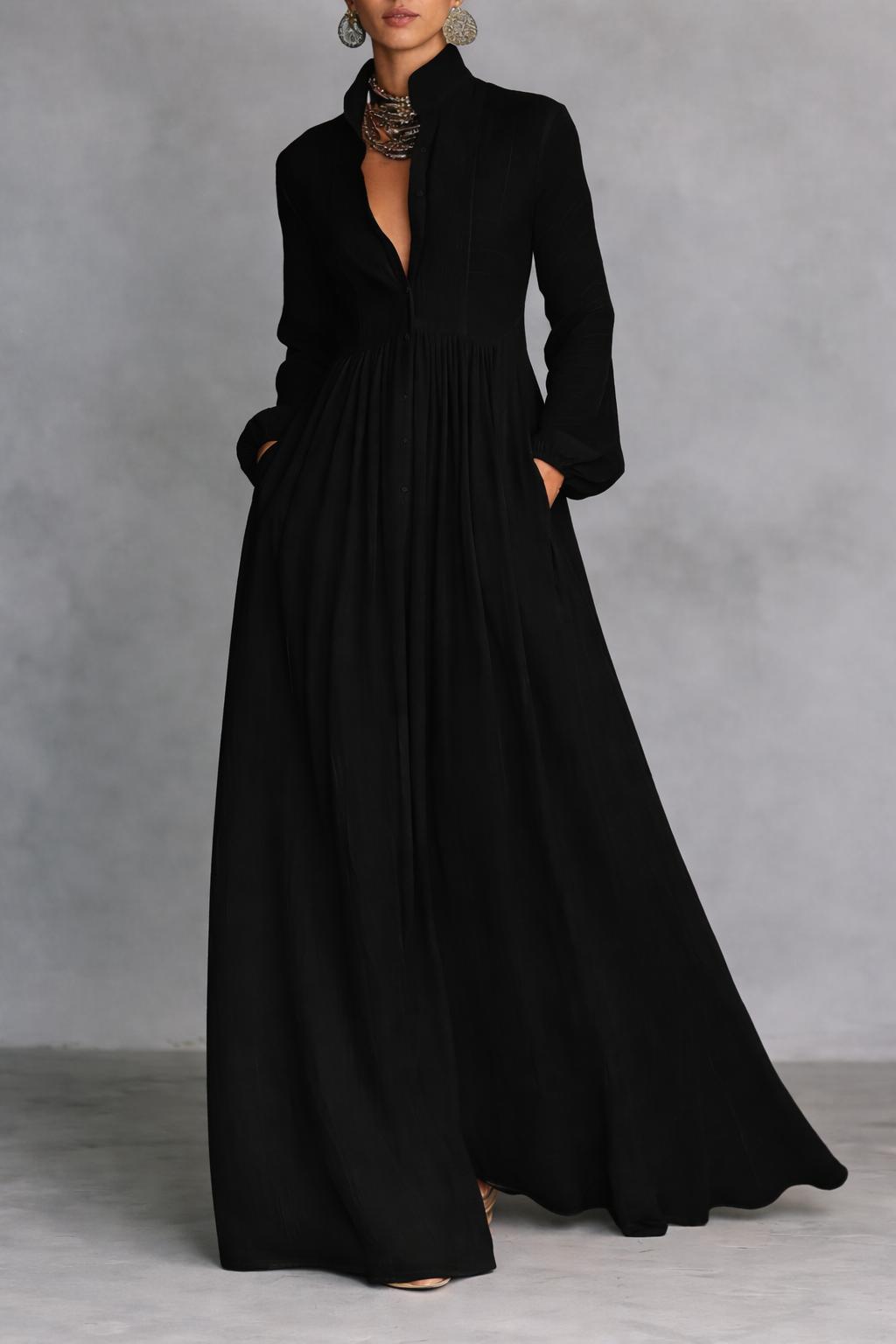 Bente | Flowing Button-Front Maxi Dress