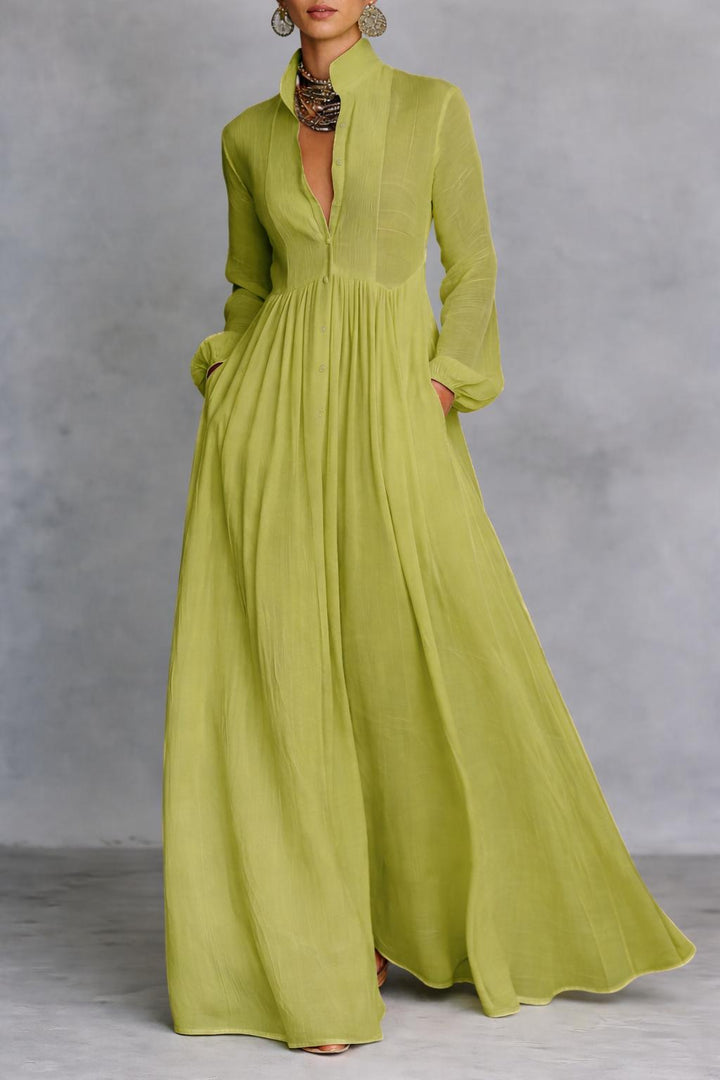 Bente | Flowing Button-Front Maxi Dress