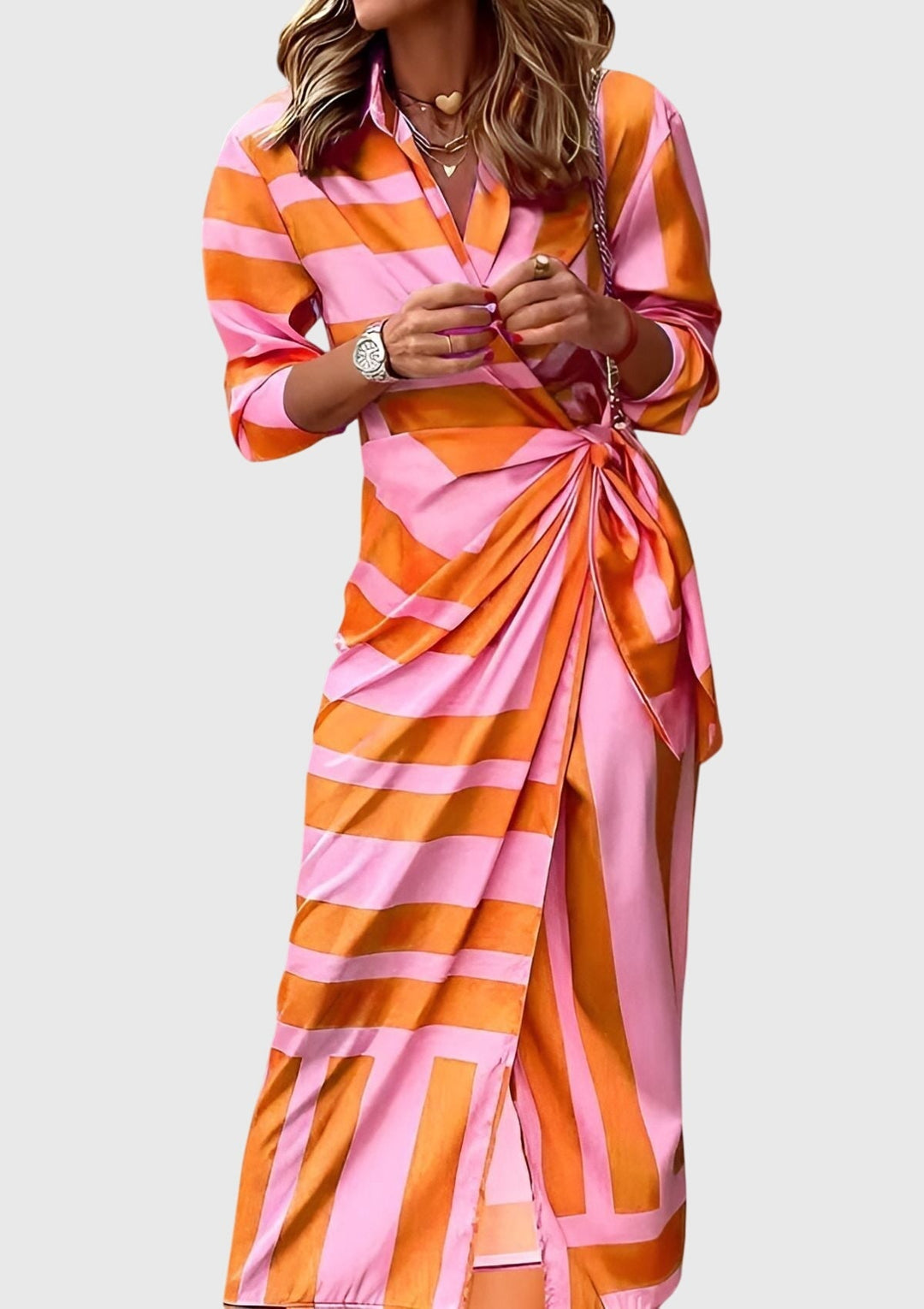 Isabrunel | Elegant Wrap Dress With Print