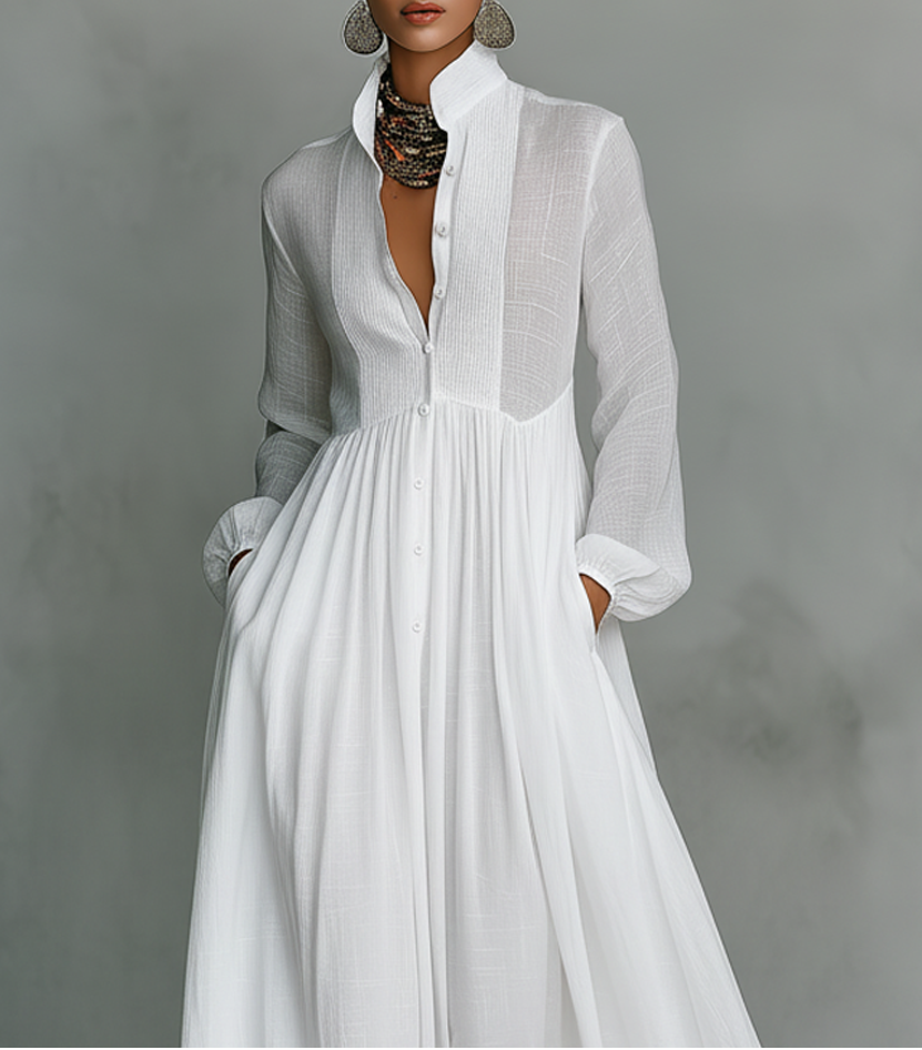Bente | Flowing Button-Front Maxi Dress