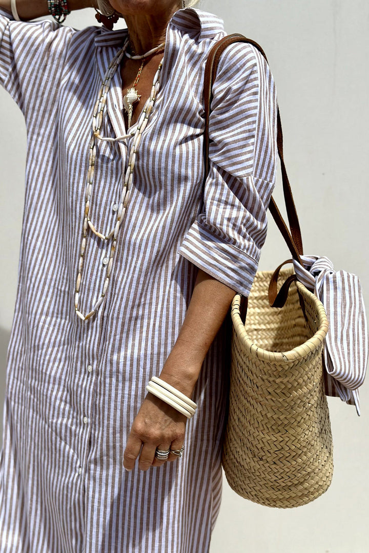 Sophia | Timeless Striped Shirt Dress with Elegant Comfort