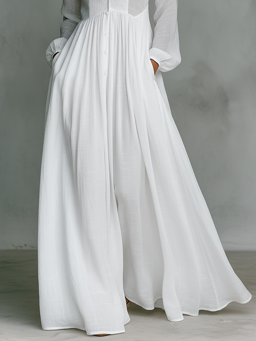 Bente | Flowing Button-Front Maxi Dress